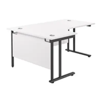 1800X1200 Twin Upright Left Hand Radial Desk White-Black