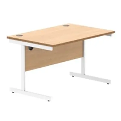 Office Rectangular Desk Steel Single Cantilever 1200X800 Beech/White