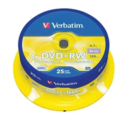 Verbatim DVD+RW Rewritable Disk Spindle 1x-4x Speed