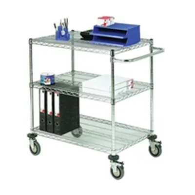 Mobile Trolley 3-Tier Chrome