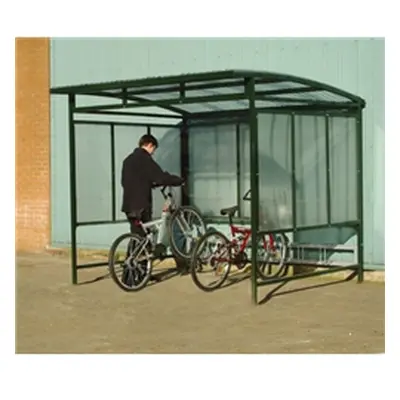 Cycle Shelter; Can fit up to 7 bikes; galvanised roof & sides; Green