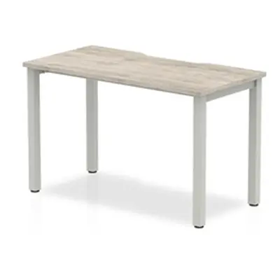 Evolve Plus 1200mm Single Starter Desk Grey Oak Top Silver Frame