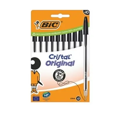 Bic Cristal Ballpoint Pen Medium Black (Pack of 10) 516353