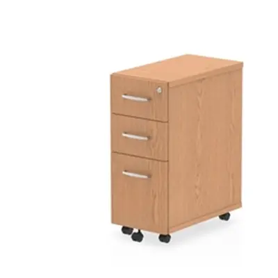 Impulse Narrow Under Desk Pedestal 3 Drawer Oak - I001661