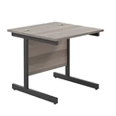 800x800 Single Upright Rectangular Desk Grey Oak-Black