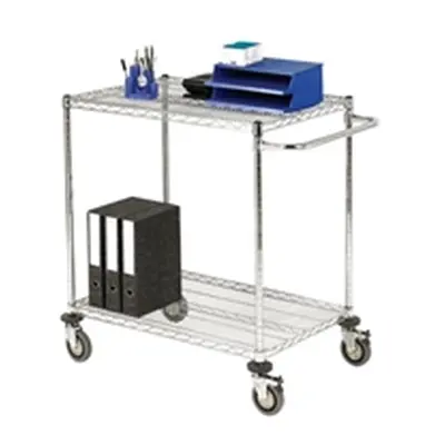 Mobile Trolley 2-Tier Chrome