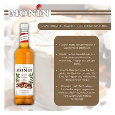 Monin Roasted Hazelnut Coffee Syrup 1 Li