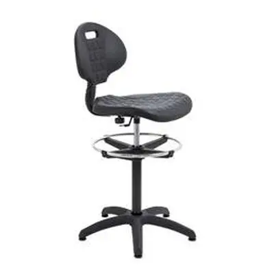 Factory Chair -1 Lever Fixed Back - Black - CH0504+AC1042