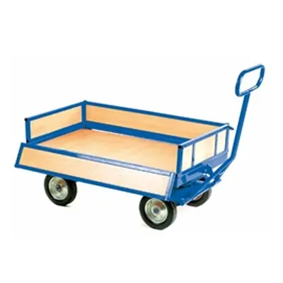 Heavy Duty Turntable Truck; 4 Sided Unit Heavy Duty Wheels Blue/Veneer