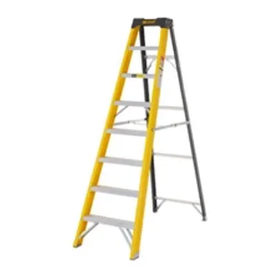 Climb-It Glass Fibre Swingback Stepladder; 7 Tread; 150kg Yellow/Black