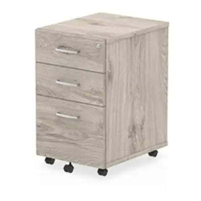 Impulse 3 Drawer Under Desk Pedestal Grey Oak