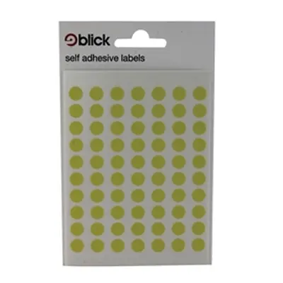 Blick Coloured Labels in Bags Round 8mm Dia 490 Per Bag - RS003458