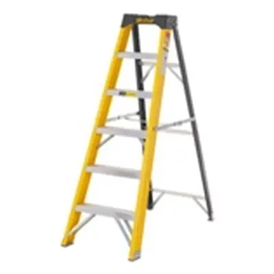 Climb-It Glass Fibre Swingback Stepladder; 5 Tread; 150kg Yellow/Black