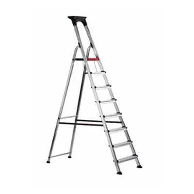 Double Decker Step; 8 Tread; Aluminium; 150kg; Silver/Black/Red