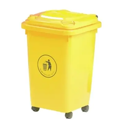 Wheelie Bin; 50L; 30% Recycled Polyethylene; Yellow