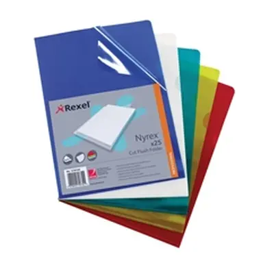 Rexel Nyrex Folder Cut Flush A4 Assorted [Pack 25] - 12161AS