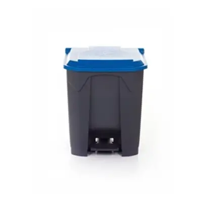 Pedal Bin; 30L; Polypropylene; Grey Body & Blue Lid