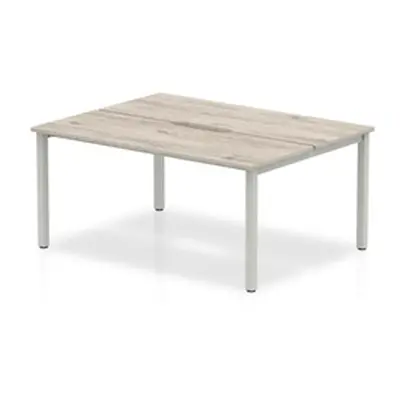 Evolve Plus 1200mm B2B 2 Person Desk Grey Oak Top Silver Frame