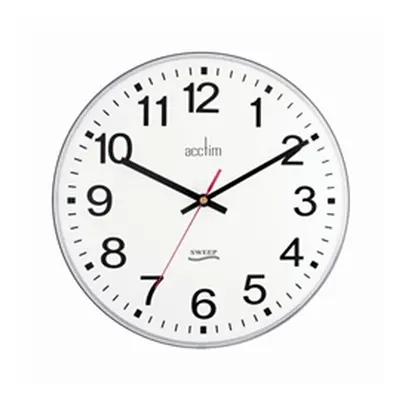 Acctim Clarkenwell Wall Clock Silent Non-Ticking 300mm Diameter White