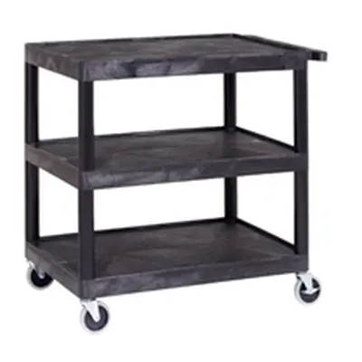 Super Strength Multi Purpose Trolley; 3 Shelves; Swivel Castors; Black