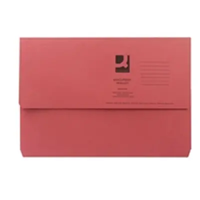 Q-Connect Document Wallet Foolscap Red (Pack of 50) Ref KF23016