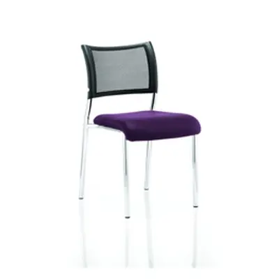 Brunswick Visitor Chair Purple Colour Seat Chrome Frame Wit