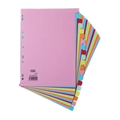 Elba Card Dividers Europunched 20-Part A4 Assorted - 400007438