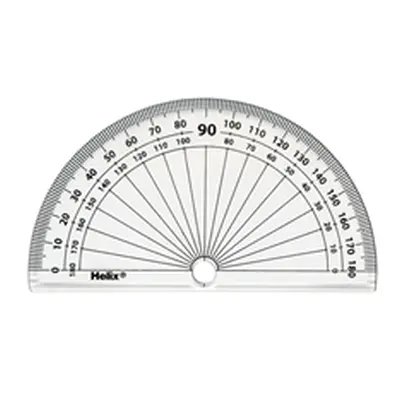 Helix 10cm 180 Degree Protractor Clear (50 Pack)