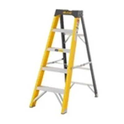 Climb-It Glass Fibre Swingback Stepladder; 4 Tread; 150kg Yellow/Black