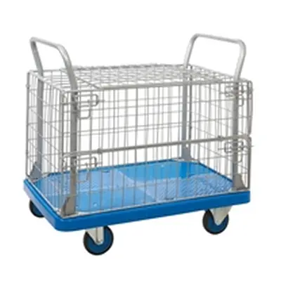 Proplaz Mesh Sided Platform Truck with Hinged Lid 300kg Capacity