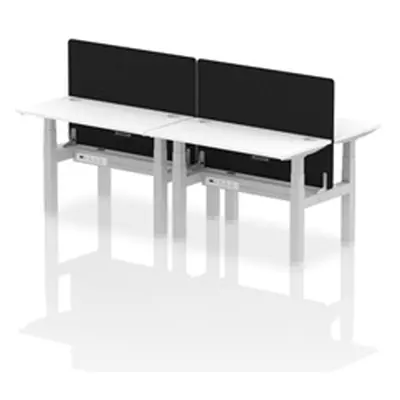 Air B2B 1200x600mm Adjustable 4P Bench Desk CP White/Silver + Screen