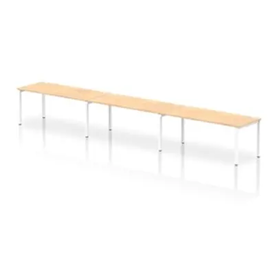 Impulse Bench Single Row 3 Person 1800 White Frame Bench Desk Maple