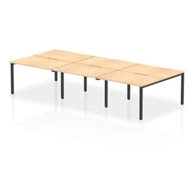 Evolve Plus 1200mm B2B 6 Person Bench Desk Maple Top Black Frame