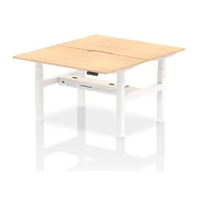 Air B2B 1400x800 Adjustable 2P Bench Desk Scalloped Maple/White