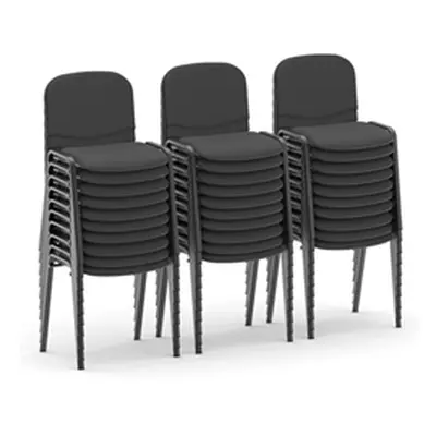 ISO Stacking Chair Charcoal Fabric Black Frame (Bundle of 30)