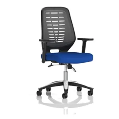 Relay Operator Chair Silver Back Stevia Blue Height Adjustable Arms