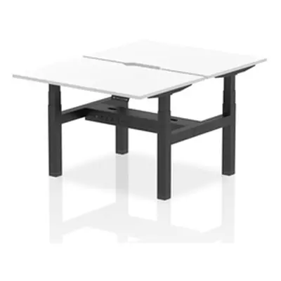 Air B2B 1200x800 Adjustable 2P Bench Desk Scalloped White/Black