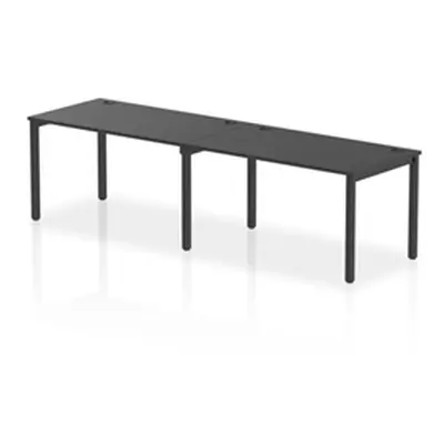 Impulse Bench Single Row 2 Person 1400 Black Frame Bench Desk Black