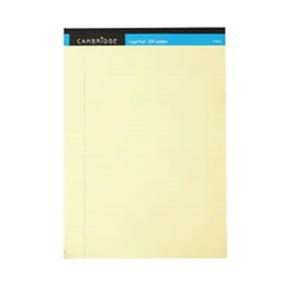 Cambridge Everyday Ruled Legal Pad 100 Pages A4 Yellow (10 Pack)