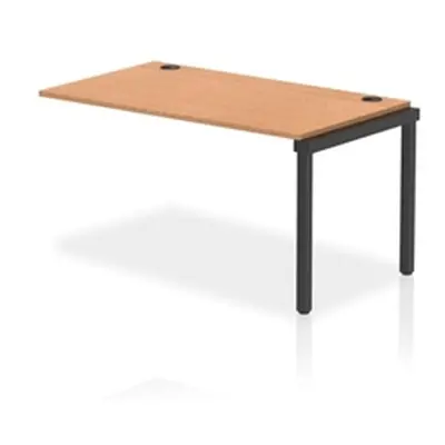 Impulse Bench Single Row Ext Kit 1400 Black Frame Bench Desk Oak