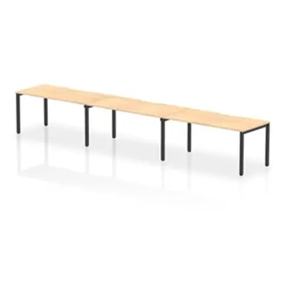 Evolve Plus 1600mm Single Row 3 Person Bench Desk Maple/Black