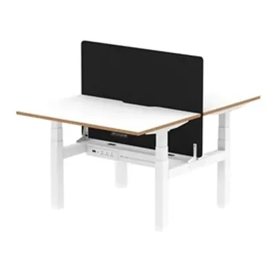 Air B2B Oslo 1200x800 Adjustable 2P Bench Desk White + Black Screen