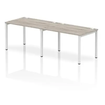 Impulse Bench Single Row 2 Person 1200 White Frame Bench Desk Grey Oak