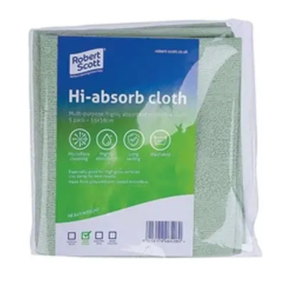 Robert Scott Hi-Absorb Microfibre Cloth Green (5 Pack)