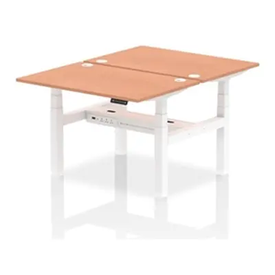 Air B2B 1200x800mm Height Adjustable 2P Bench Desk CP Beech/White