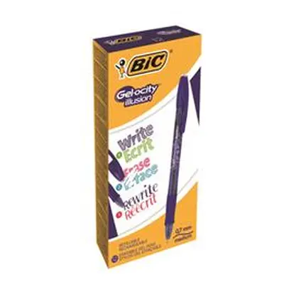 Bic Gel-ocity Illusion Erasable Pen Medium Blue (12 Pack)