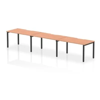 Evolve Plus 1400mm Single Row 3 Person Bench Desk Beech/Black