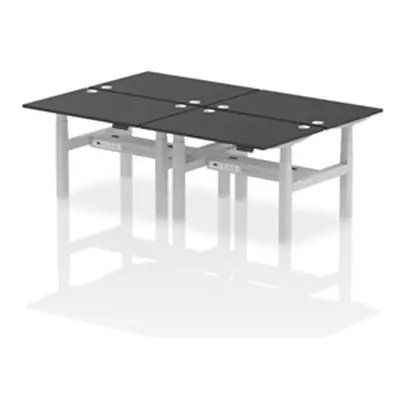 Air B2B 1200x800mm Height Adjustable 4P Bench Desk CP Black/Silver