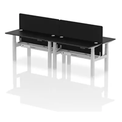 Air B2B 1400x600mm Adjustable 4P Bench Desk CP Black/Silver + Screen