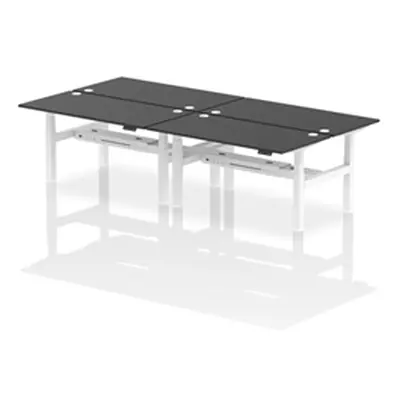 Air B2B 1600x800mm Height Adjustable 4P Bench Desk CP Black/White